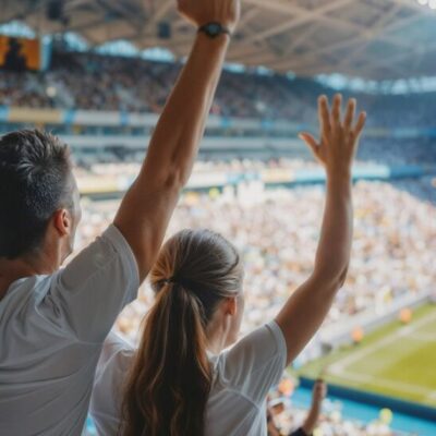 hinchas alentando al Real Madrid
