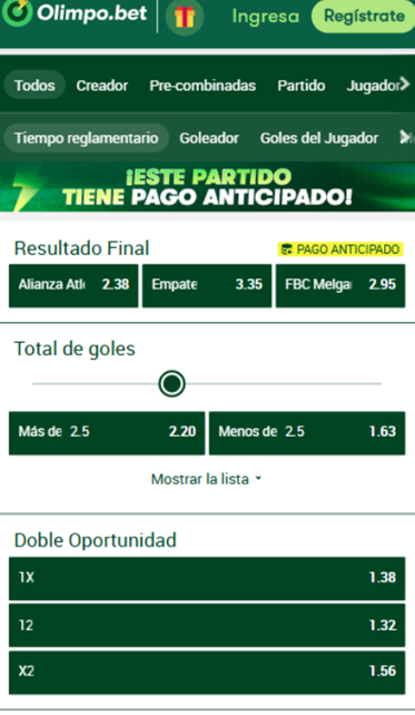 evento con pago anticipado en olimpo.bet