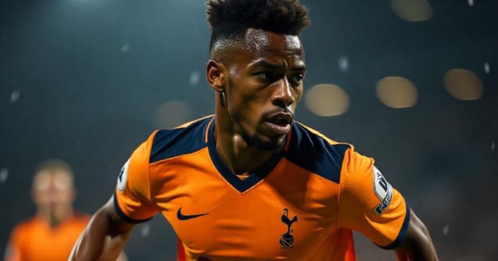 jugadores del tottenham jugando la supercopa de europa 2025