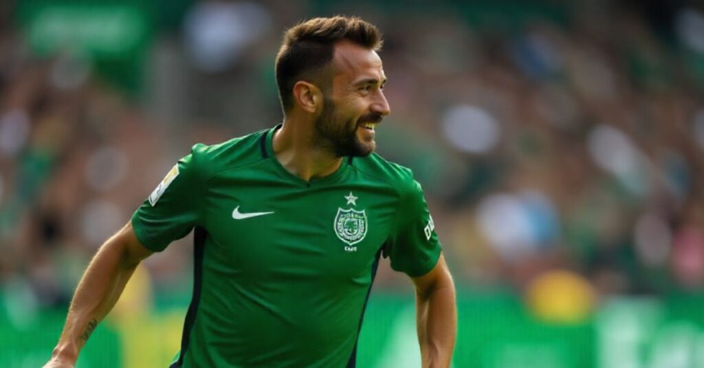 jugador de palmeiras jugando la final de copa libertadores 2025