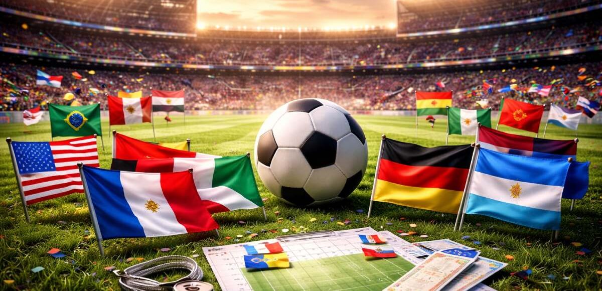 Fixture del Mundial 2026 con banderas de las selecciones participantes