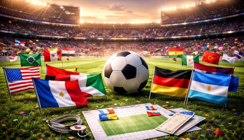 Fixture del Mundial 2026 con banderas de las selecciones participantes