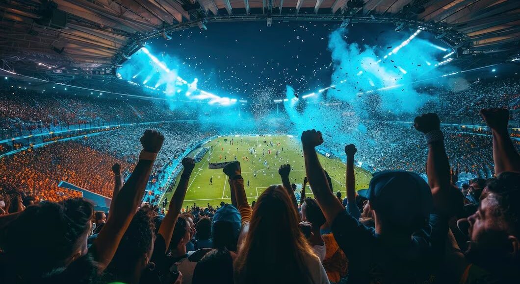Aficionados en el estadio durante la inauguración del Mundial 2026 antes del partido inaugural en México