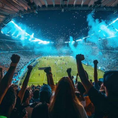 Aficionados en el estadio durante la inauguración del Mundial 2026 antes del partido inaugural en México