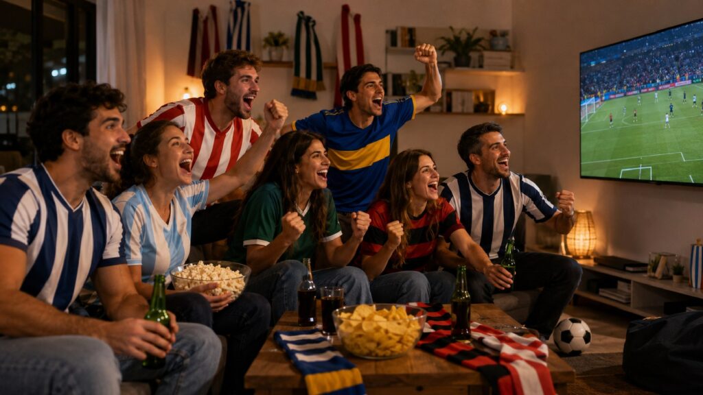 aficionados siguiendo partidos de Copa Libertadores