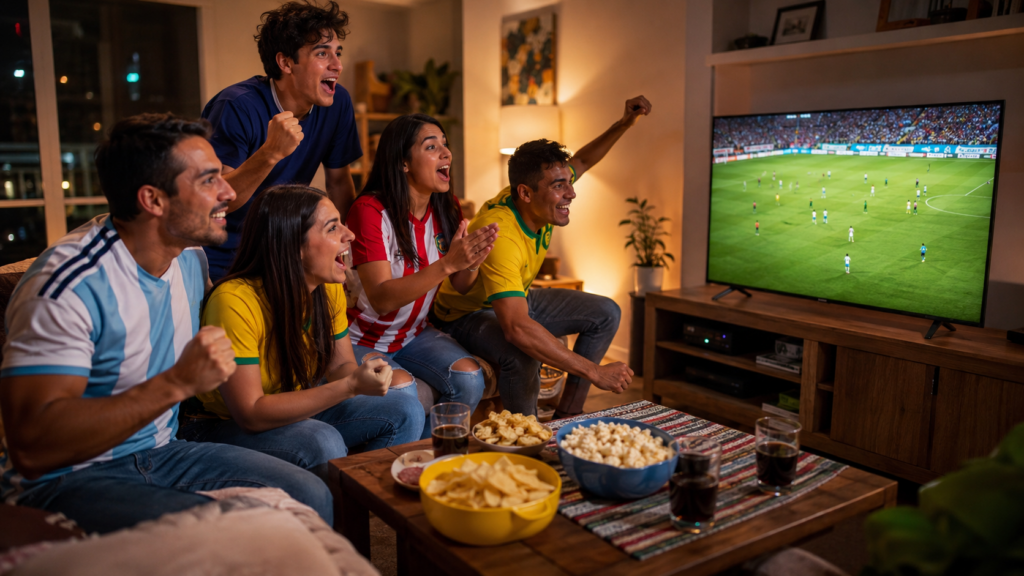 aficionados siguiendo el fixture del Mundial 2026
