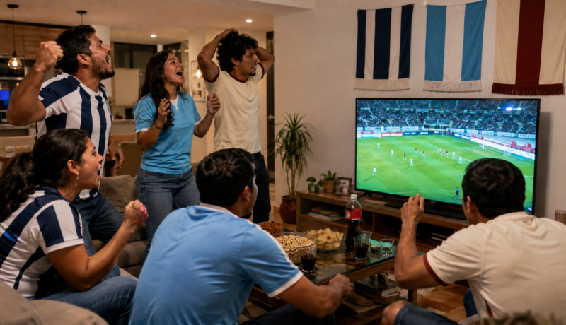 Hinchas celebrando un partido de la Liga 1