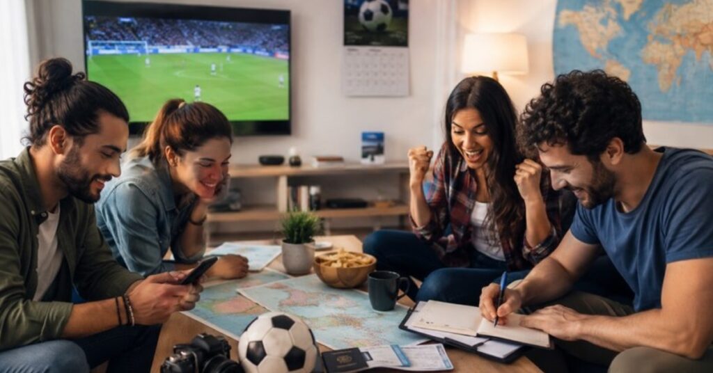 hinchas revisando grupos de la Copa Libertadores