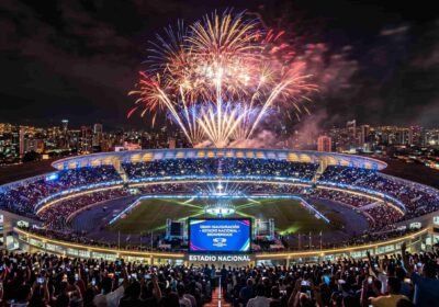 Inauguración de un evento deportivo con el partido inaugural