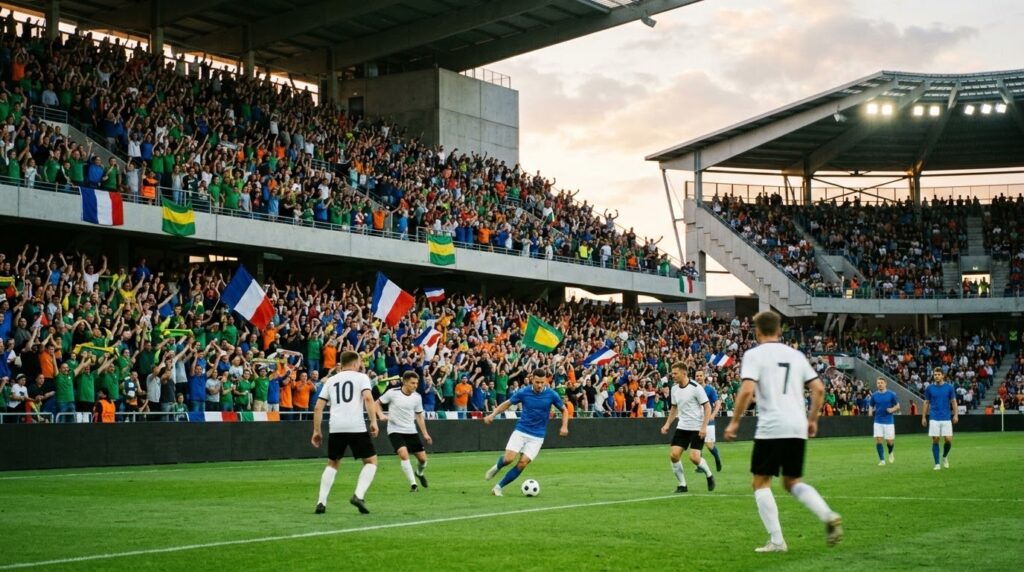 Alemania jugando un partido de mundial vs Francia