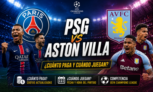 equipos psg vs aston villa fecha, horario y cuánto paga cada cuota